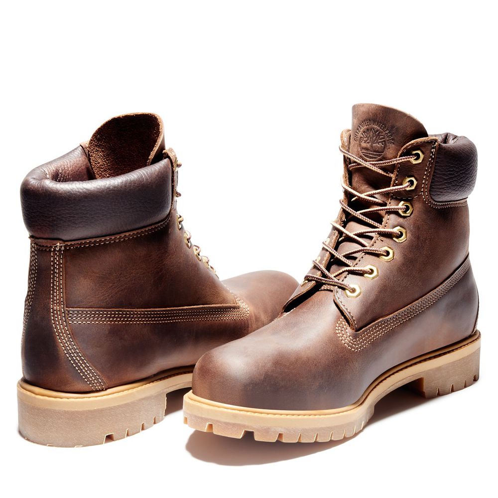 Bocanci 6-Inch Timberland Barbati Maro - Heritage Waterproof - Romania - VSNJZR620